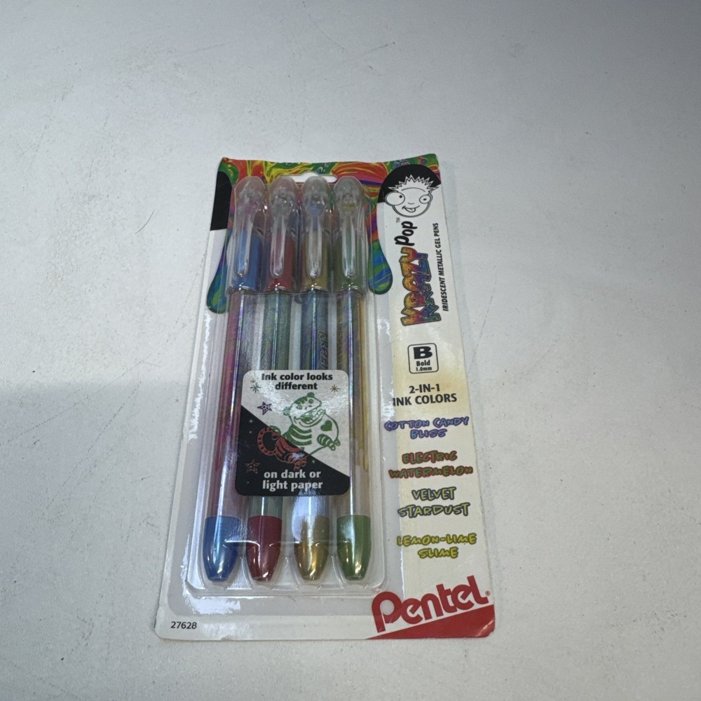 Comfortable Grip Krazy Pop Gel Pens, Assorted Colors, 1.0mm Bold Tip, 4 Count